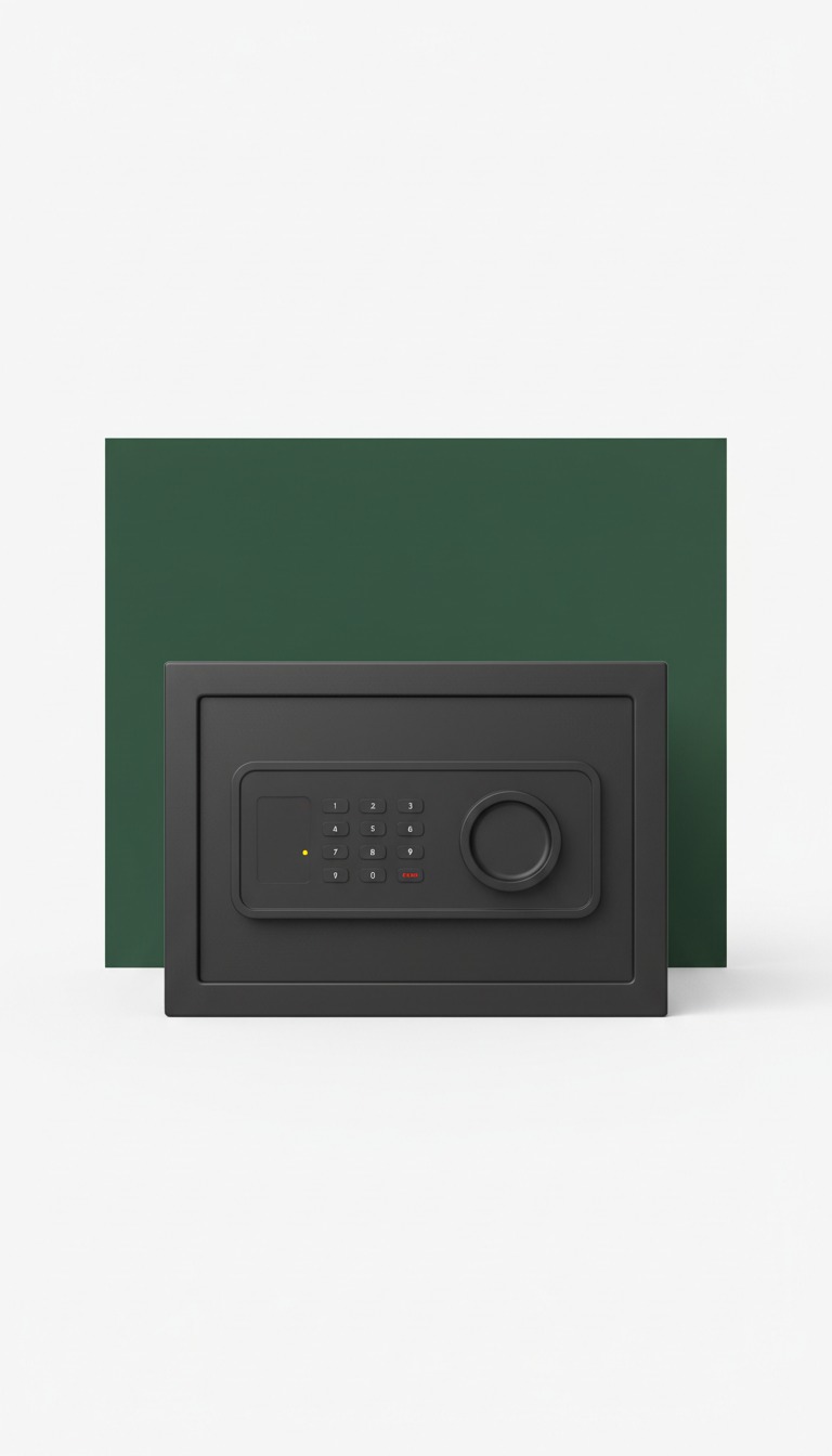 Compact personal matte charcoal safe