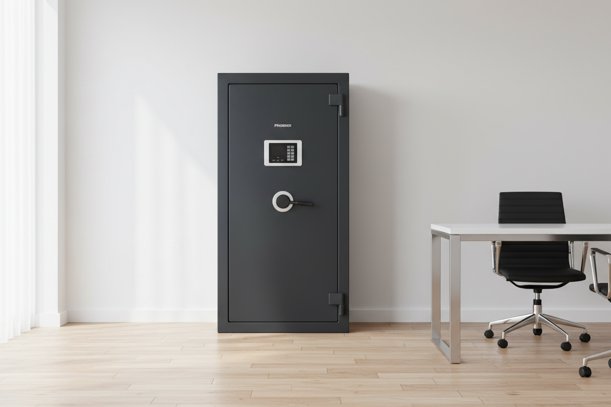 Phoenix Fire Commander Pro FS1920 fireproof safe in a corporate office