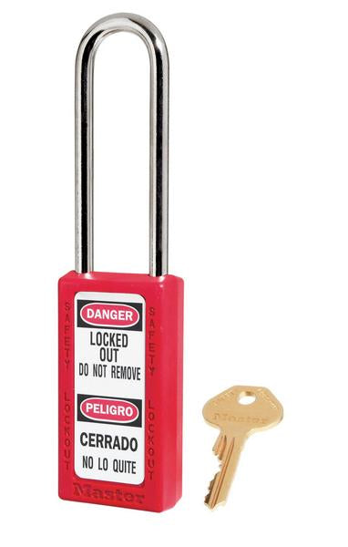 411LT 6-PIN RED ZENEX SAFETY PADLOCK