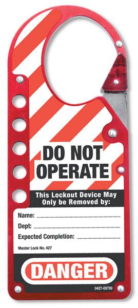 427RED LABELLED LOCKOUT HASP