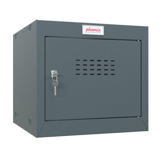 Phoenix CL0344AAK Size 1 Dark Grey Cube Locker with Key Lock - my-beautiful-safes