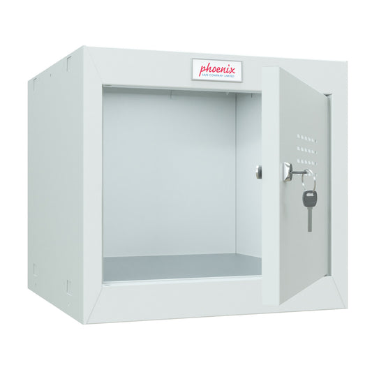 Phoenix CL0344GGK Size 1 Light Grey Cube Locker with Key Lock - my-beautiful-safes