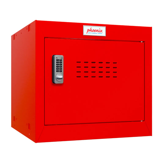 Phoenix CL0344RRE Size 1 Red Cube Locker with Electronic Lock - my-beautiful-safes