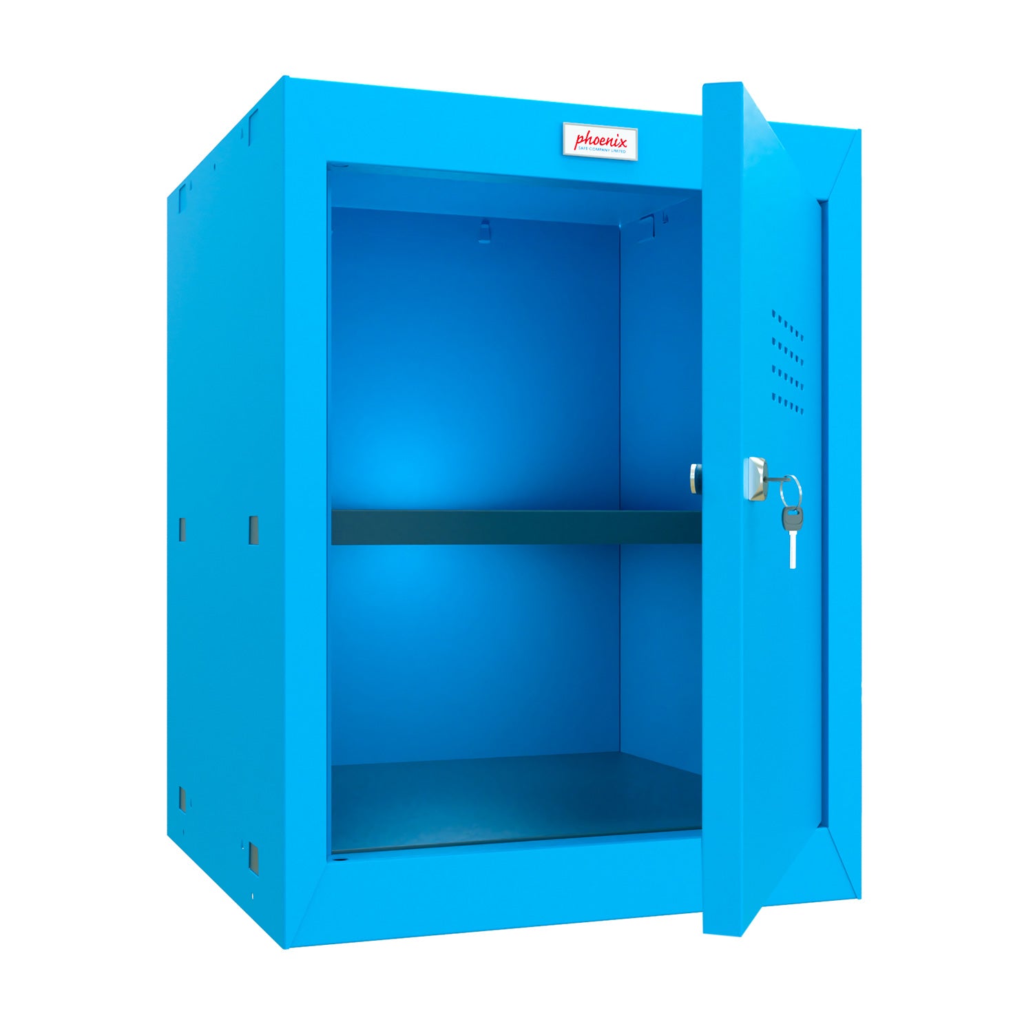 Phoenix CL0544BBK Size 2 Blue Cube Locker with Key Lock - my-beautiful-safes