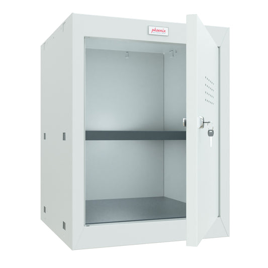 Phoenix CL0544GGK Size 2 Light Grey Cube Locker with Key Lock - my-beautiful-safes