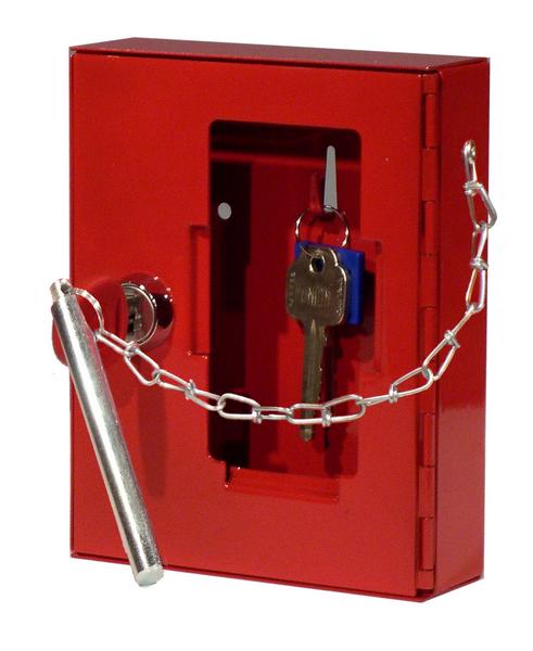 EMERGENCY KEY BOX WITH CYLINDER LOCK AND HAMMER