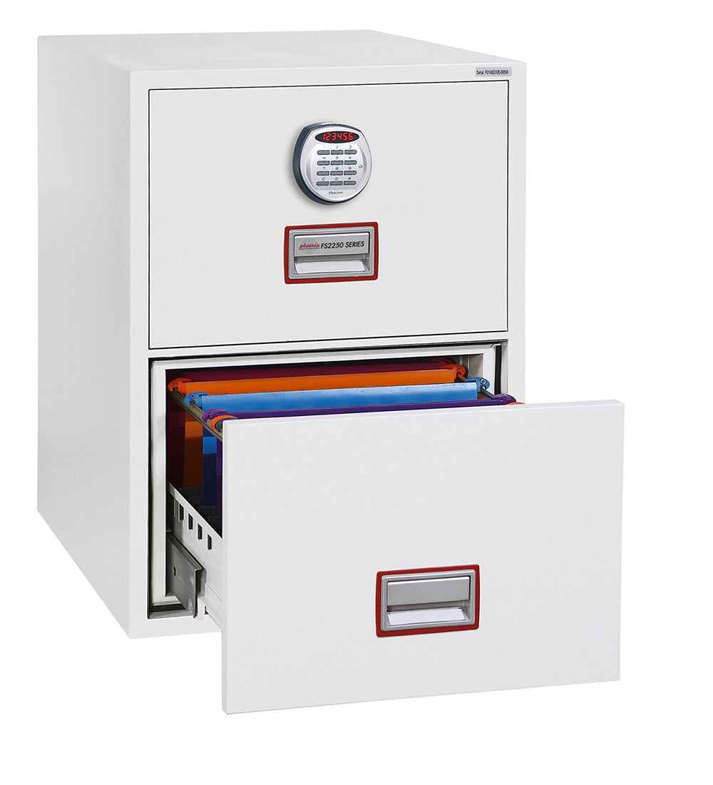 Phoenix World Class Vertical Fire File FS2252E 2 Drawer Filing Cabinet with Electronic Lock - my-beautiful-safes