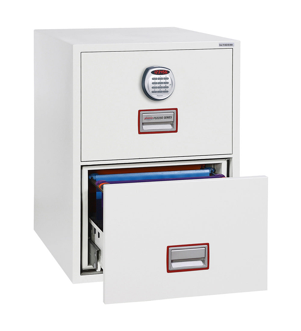 Phoenix World Class Vertical Fire File FS2252E 2 Drawer Filing Cabinet with Electronic Lock - my-beautiful-safes