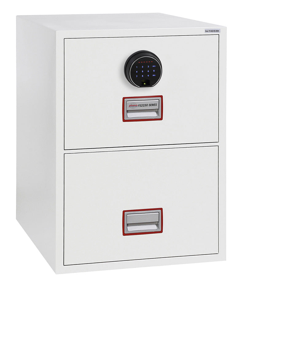 Phoenix World Class Vertical Fire File FS2252F 2 Drawer Filing Cabinet with Fingerprint Lock - my-beautiful-safes