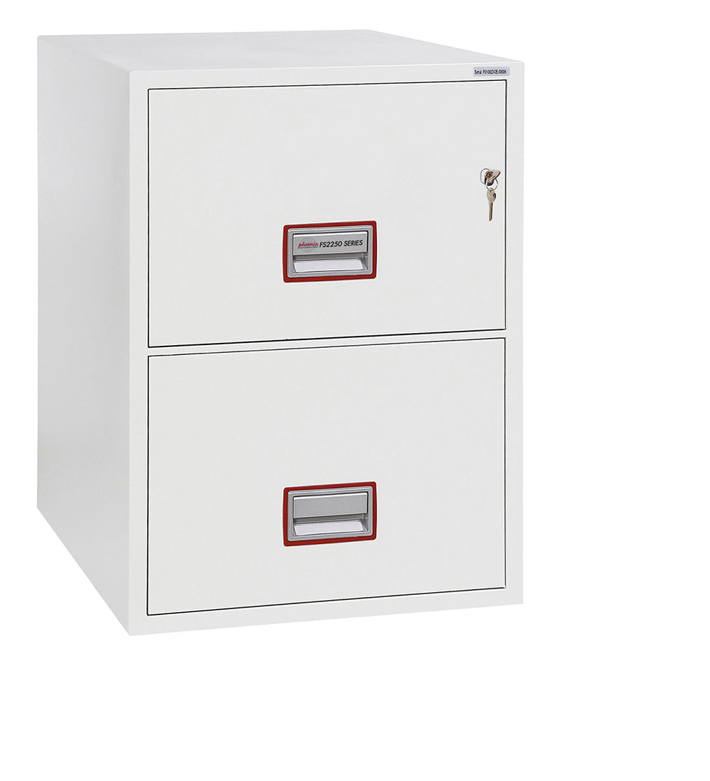 Phoenix World Class Vertical Fire File FS2252K 2 Drawer Filing Cabinet with Key Lock - my-beautiful-safes