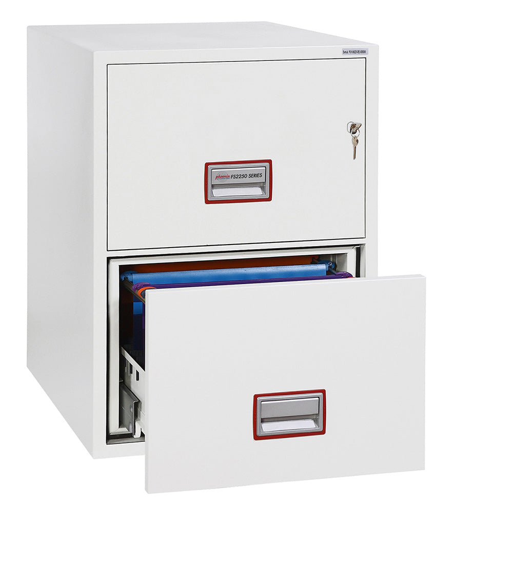 Phoenix World Class Vertical Fire File FS2252K 2 Drawer Filing Cabinet with Key Lock - my-beautiful-safes