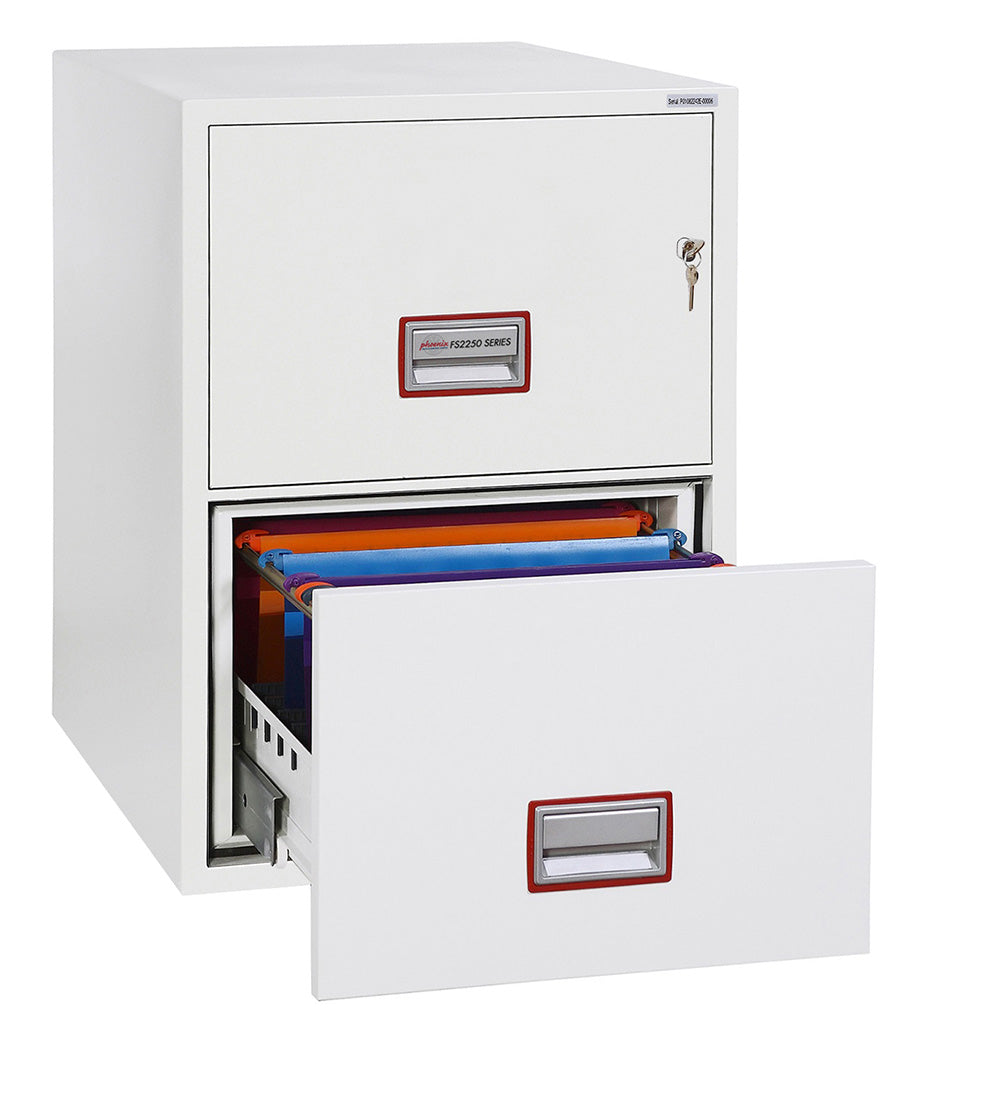 Phoenix World Class Vertical Fire File FS2252K 2 Drawer Filing Cabinet with Key Lock - my-beautiful-safes