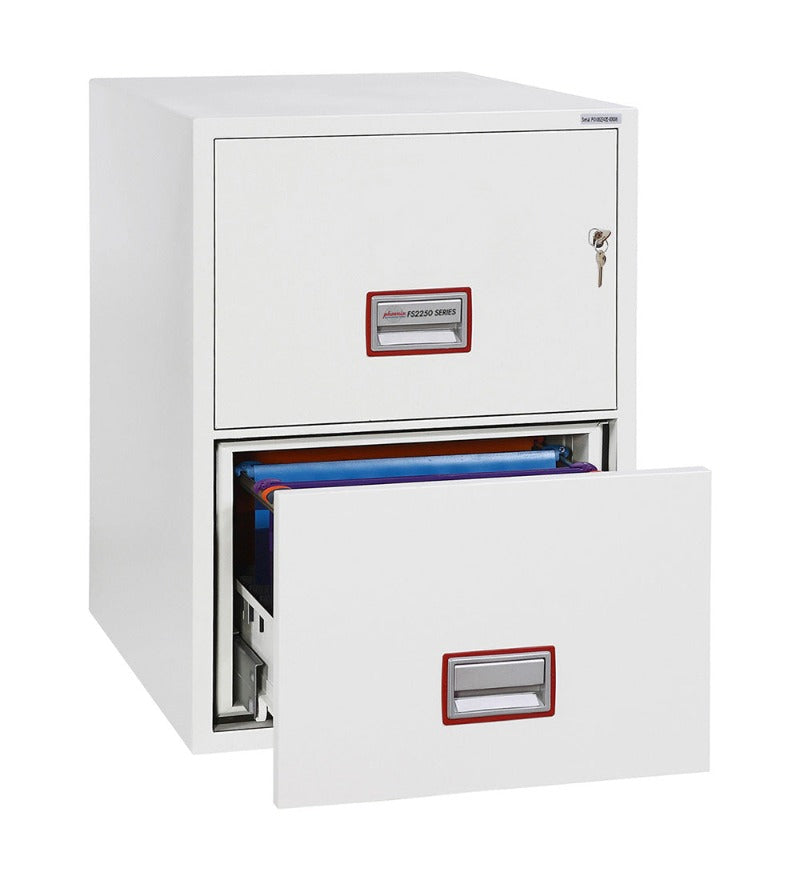 Phoenix World Class Vertical Fire File FS2252K 2 Drawer Filing Cabinet with Key Lock - my-beautiful-safes