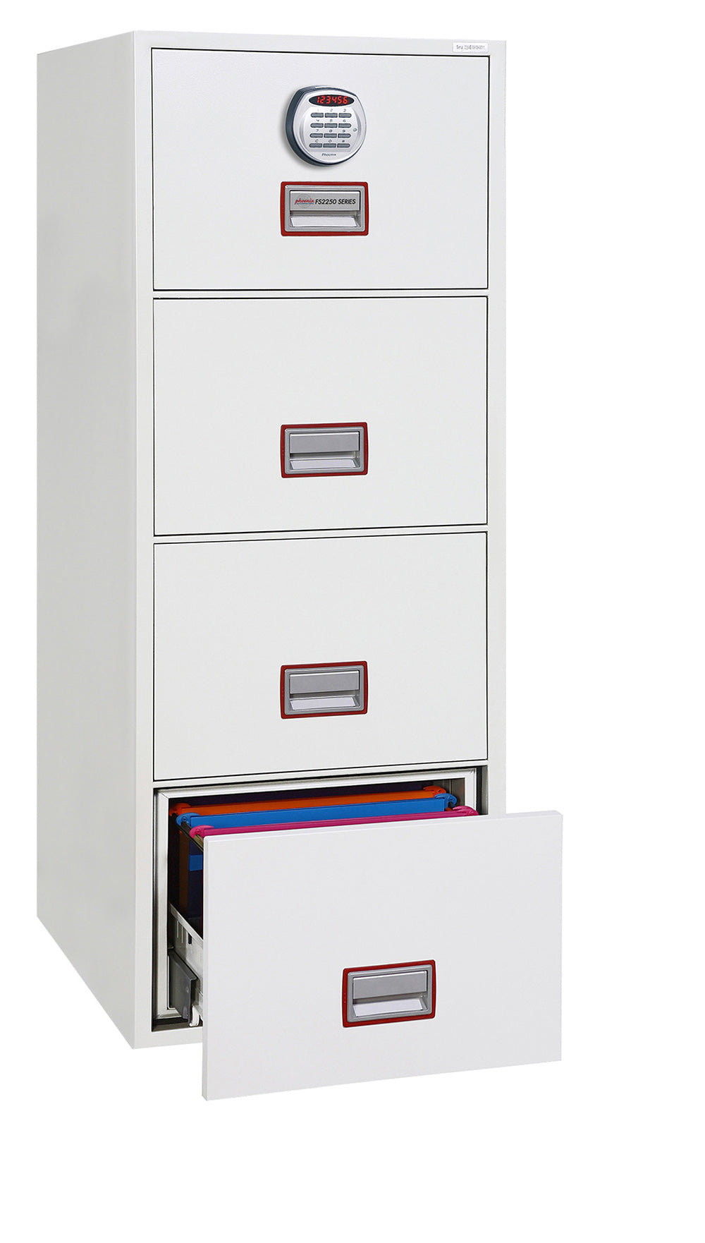 Phoenix World Class Vertical Fire File FS2254E 4 Drawer Filing Cabinet with Electronic Lock - my-beautiful-safes