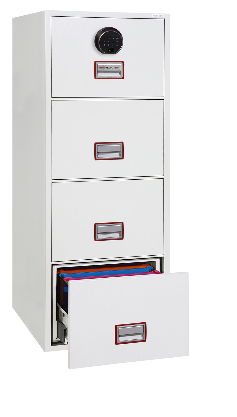 Phoenix World Class Vertical Fire File FS2254F 4 Drawer Filing Cabinet with Fingerprint Lock - my-beautiful-safes