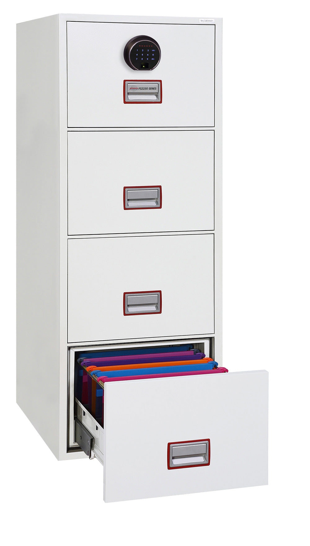 Phoenix World Class Vertical Fire File FS2254F 4 Drawer Filing Cabinet with Fingerprint Lock - my-beautiful-safes