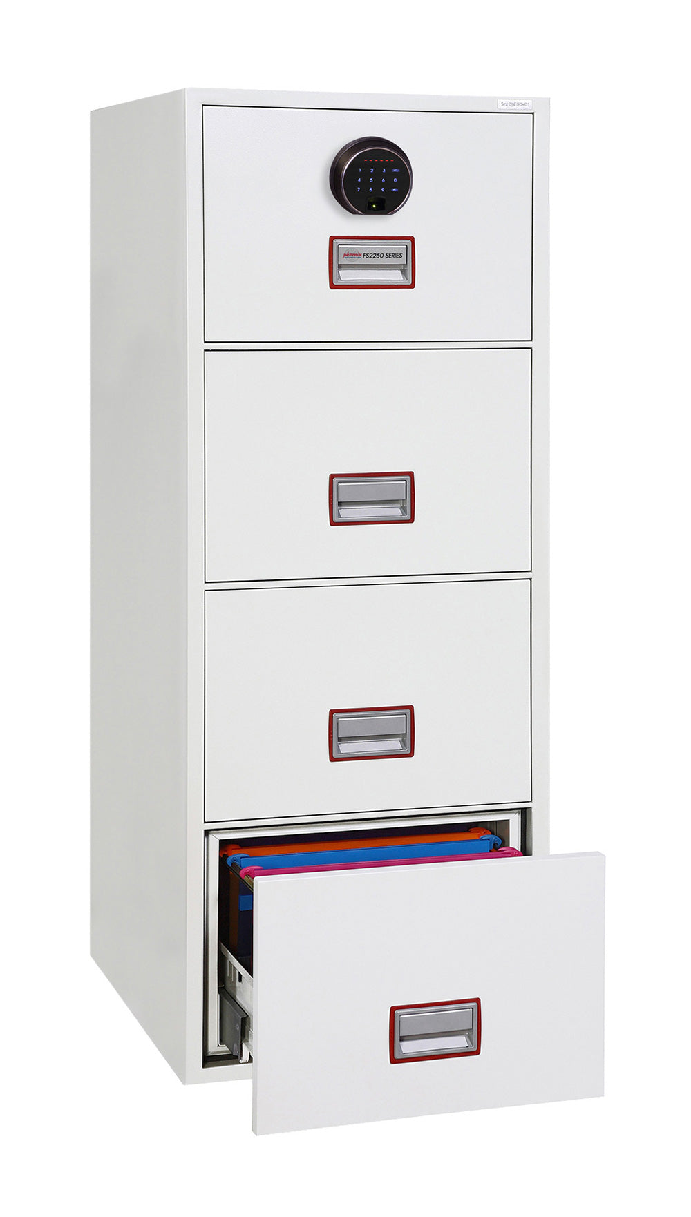 Phoenix World Class Vertical Fire File FS2254F 4 Drawer Filing Cabinet with Fingerprint Lock - my-beautiful-safes