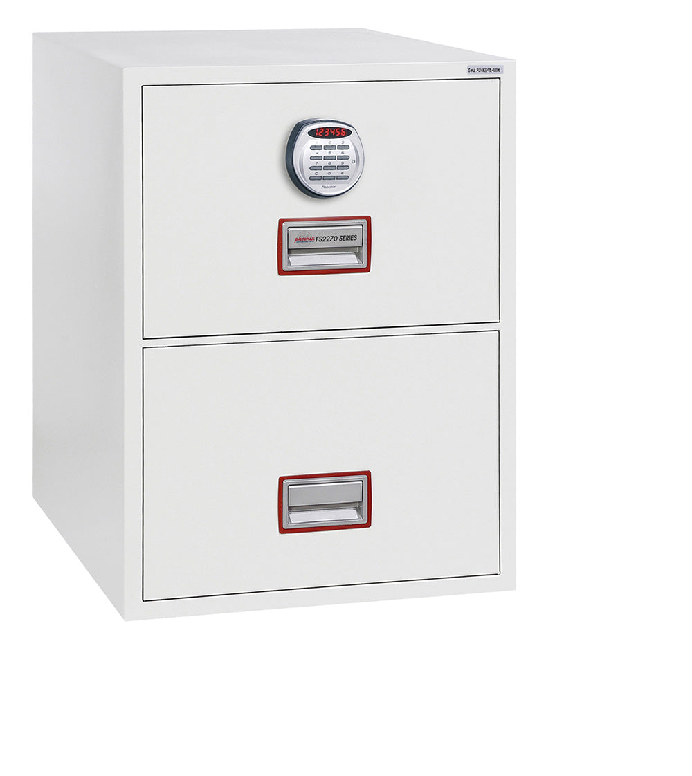 Phoenix World Class Vertical Fire File FS2272E 2 Drawer Filing Cabinet with Electronic Lock - my-beautiful-safes