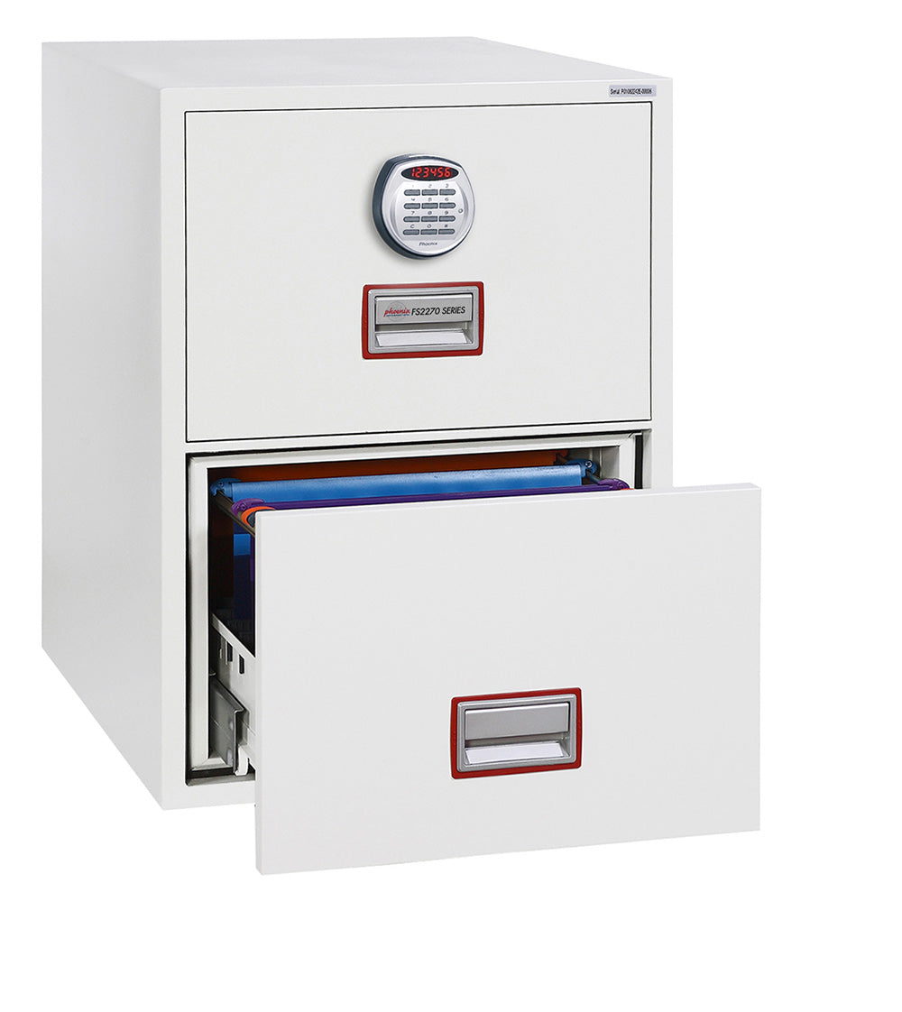 Phoenix World Class Vertical Fire File FS2272E 2 Drawer Filing Cabinet with Electronic Lock - my-beautiful-safes