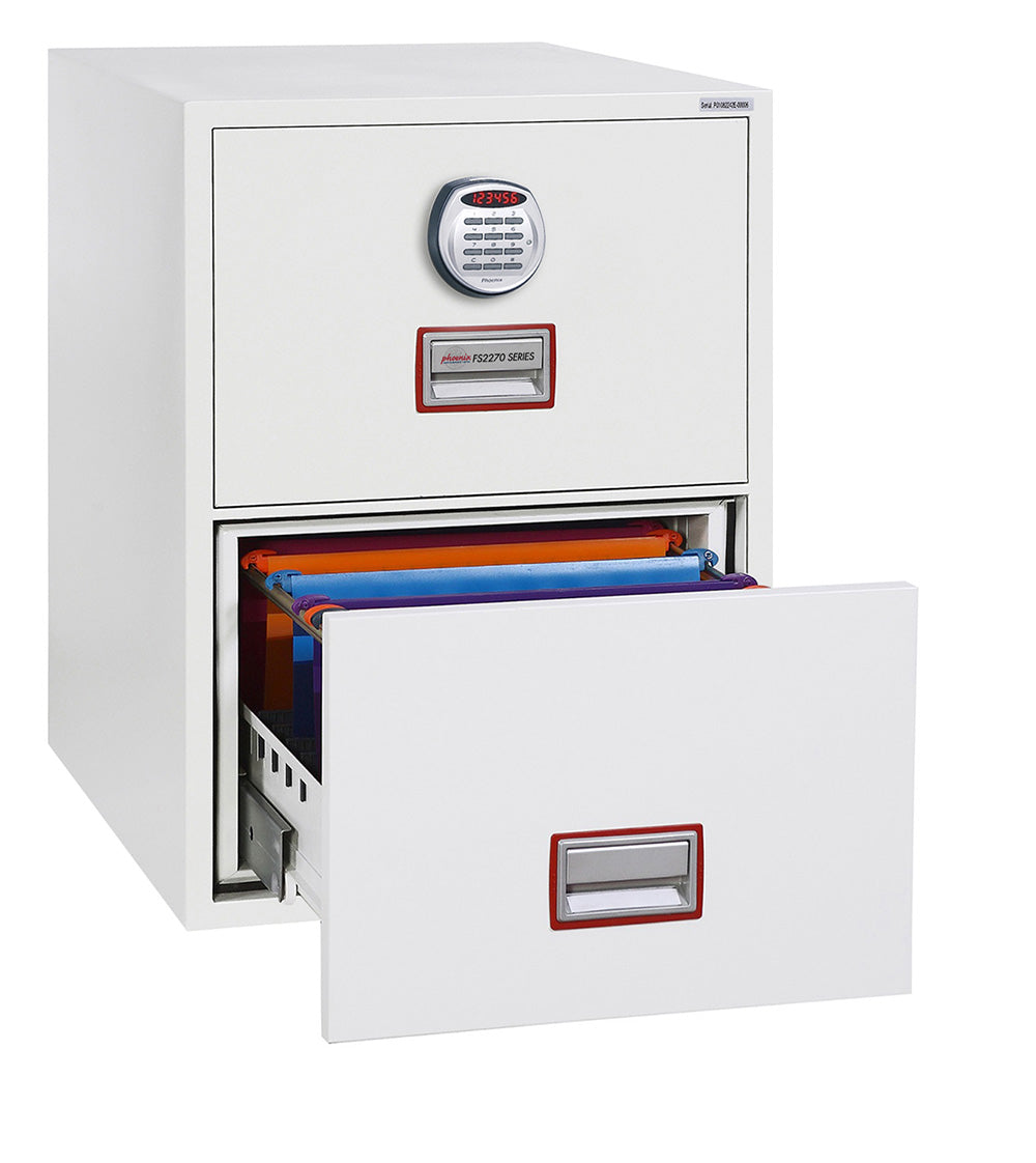 Phoenix World Class Vertical Fire File FS2272E 2 Drawer Filing Cabinet with Electronic Lock - my-beautiful-safes