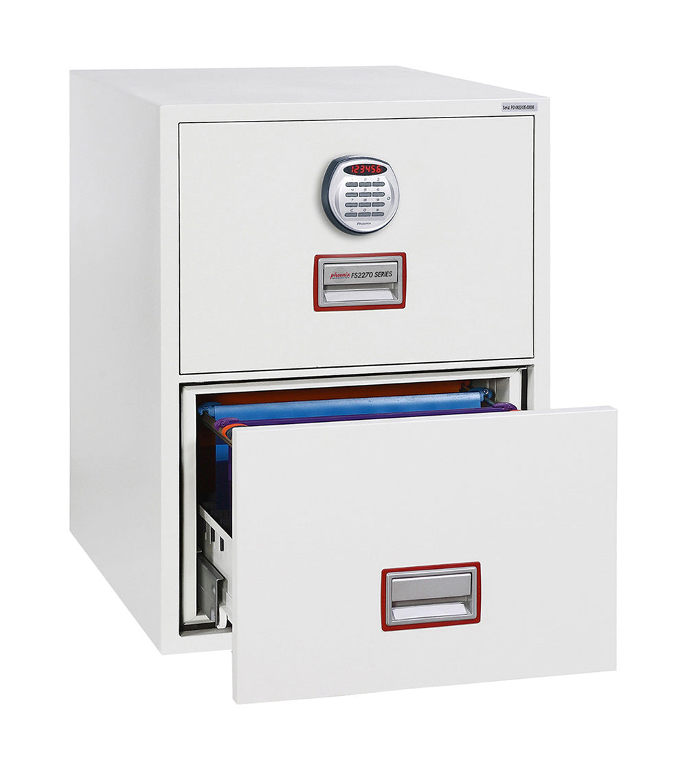 Phoenix World Class Vertical Fire File FS2272E 2 Drawer Filing Cabinet with Electronic Lock - my-beautiful-safes