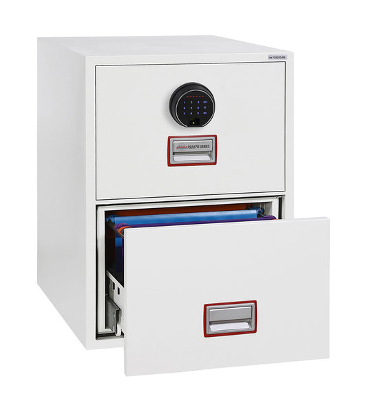 Phoenix World Class Vertical Fire File FS2272F 2 Drawer Filing Cabinet with Fingerprint Lock - my-beautiful-safes