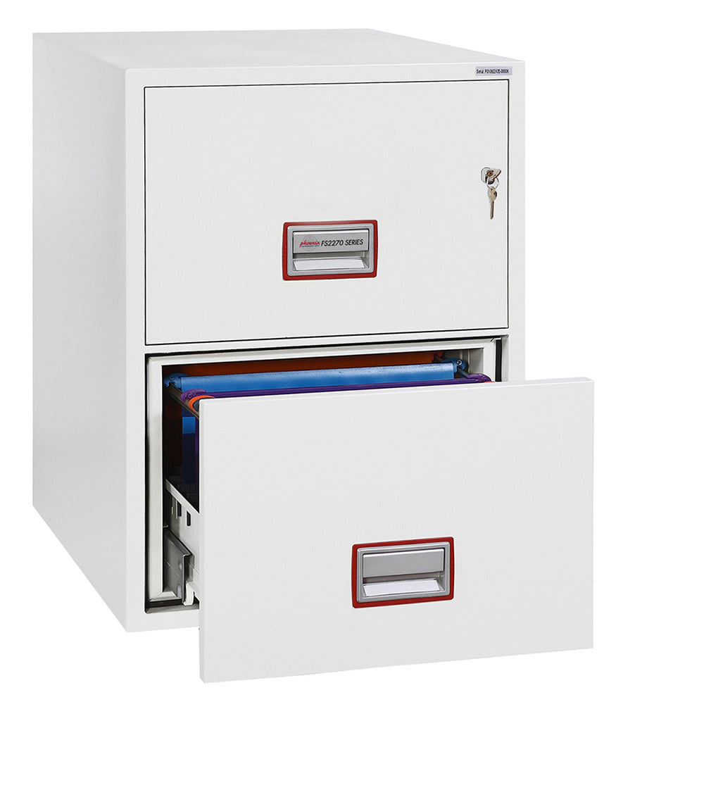 Phoenix World Class Vertical Fire File FS2272K 2 Drawer Filing Cabinet with Key Lock - my-beautiful-safes