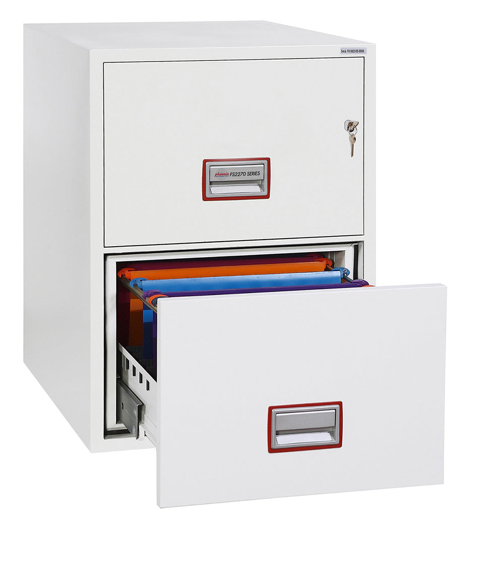 Phoenix World Class Vertical Fire File FS2272K 2 Drawer Filing Cabinet with Key Lock - my-beautiful-safes