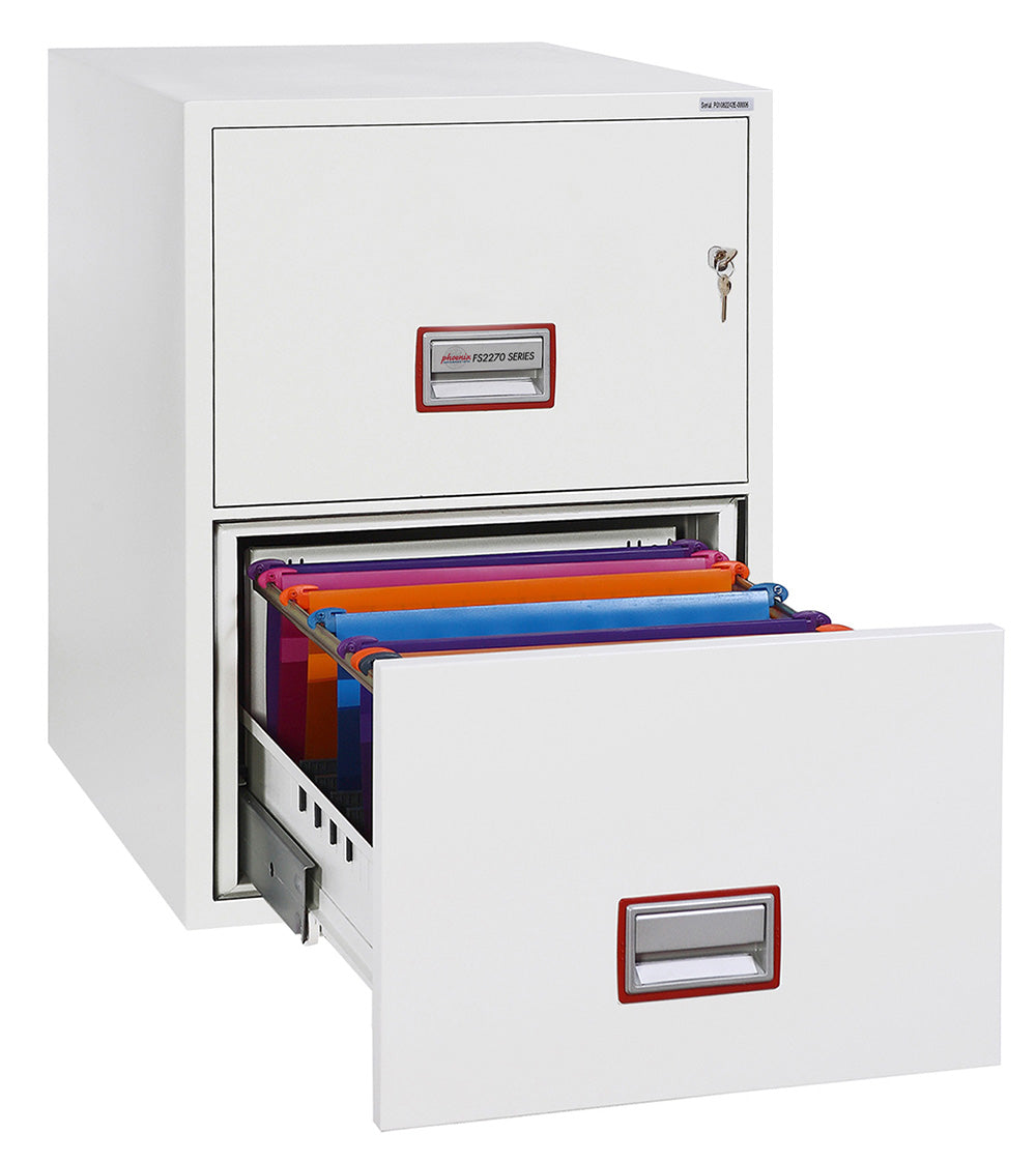 Phoenix World Class Vertical Fire File FS2272K 2 Drawer Filing Cabinet with Key Lock - my-beautiful-safes