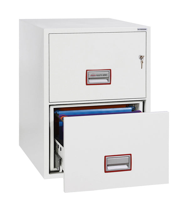 Phoenix World Class Vertical Fire File FS2272K 2 Drawer Filing Cabinet with Key Lock - my-beautiful-safes