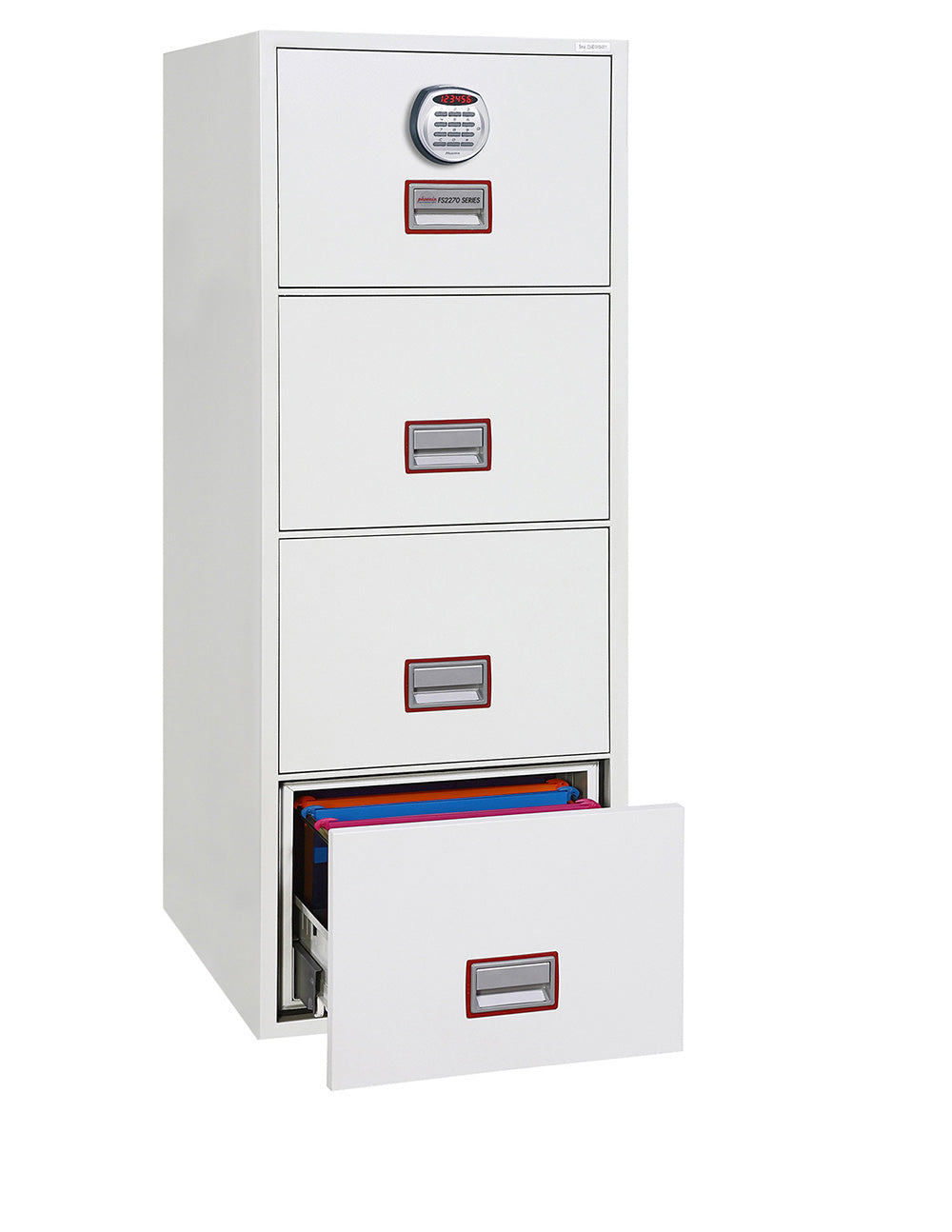 Phoenix World Class Vertical Fire File FS2274E 4 Drawer Filing Cabinet with Electronic Lock - my-beautiful-safes