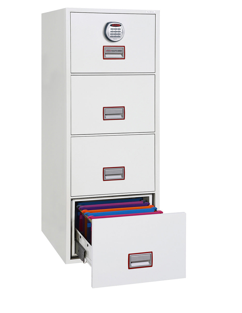 Phoenix World Class Vertical Fire File FS2274E 4 Drawer Filing Cabinet with Electronic Lock - my-beautiful-safes