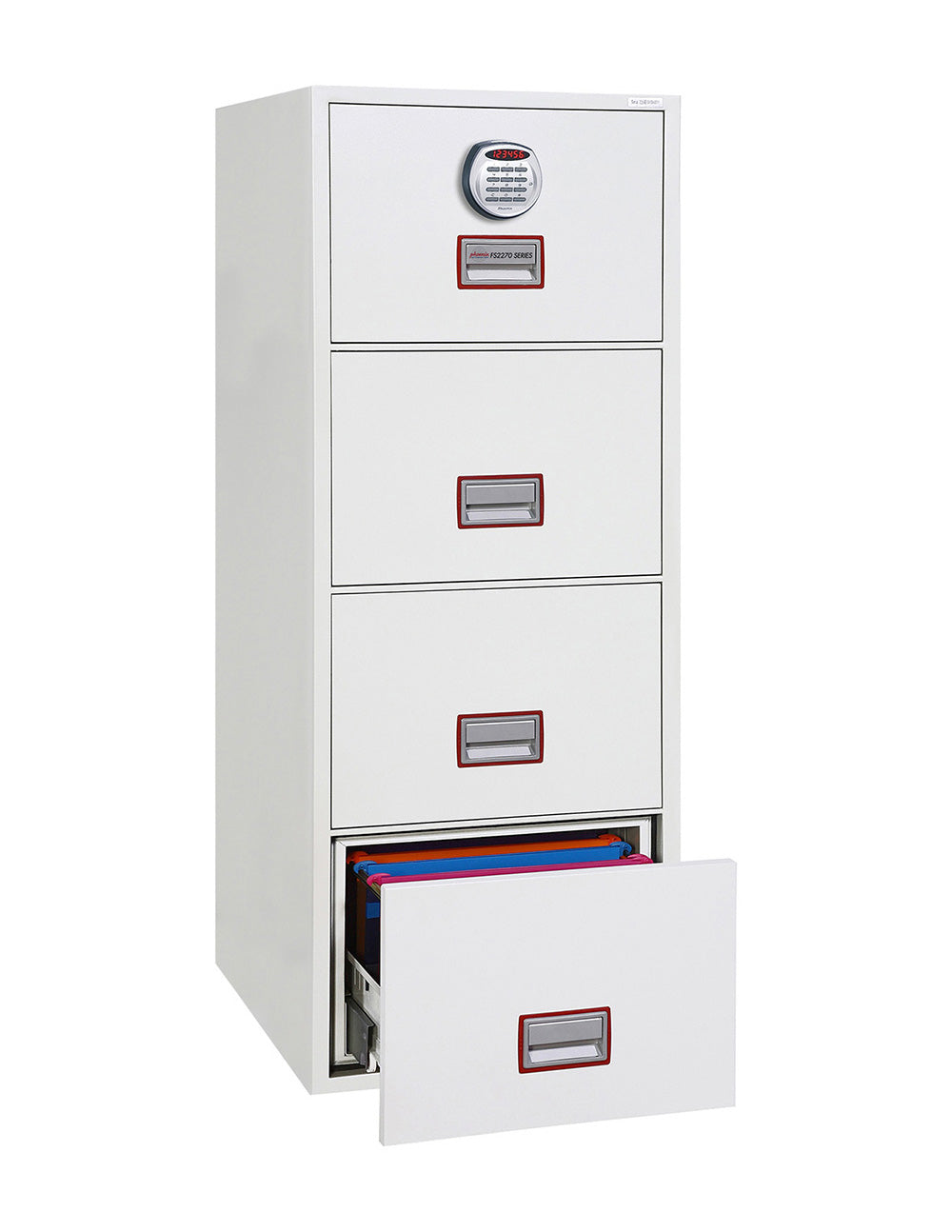 Phoenix World Class Vertical Fire File FS2274E 4 Drawer Filing Cabinet with Electronic Lock - my-beautiful-safes