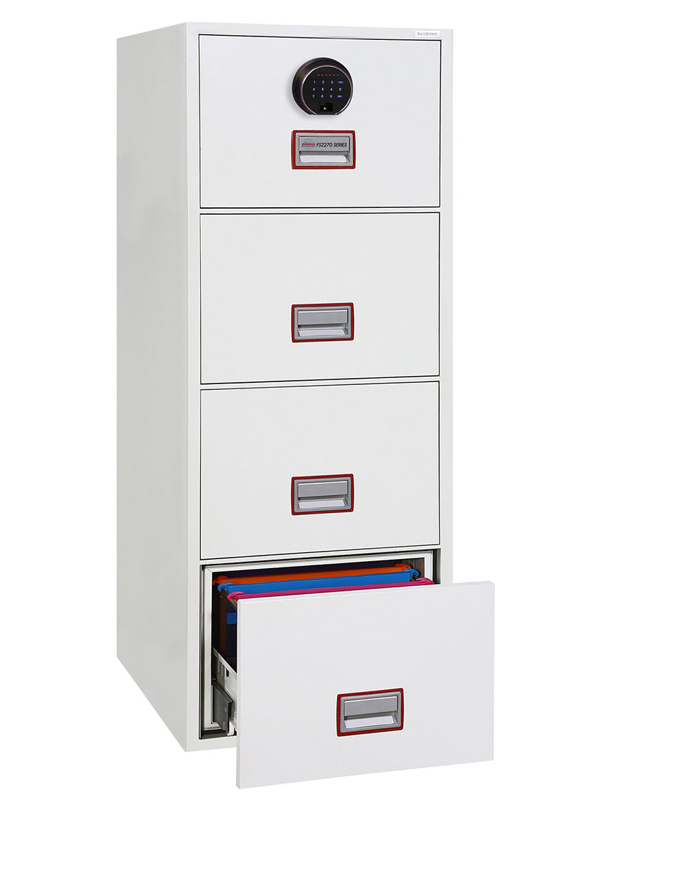 Phoenix World Class Vertical Fire File FS2274F 4 Drawer Filing Cabinet with Fingerprint Lock - my-beautiful-safes