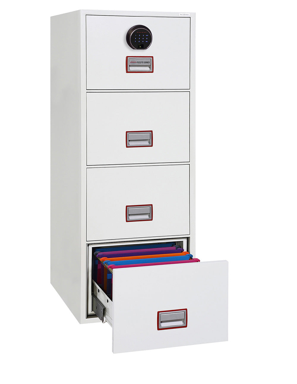 Phoenix World Class Vertical Fire File FS2274F 4 Drawer Filing Cabinet with Fingerprint Lock - my-beautiful-safes