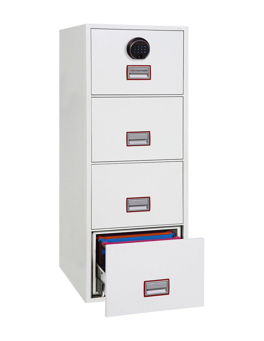 Phoenix World Class Vertical Fire File FS2274F 4 Drawer Filing Cabinet with Fingerprint Lock - my-beautiful-safes