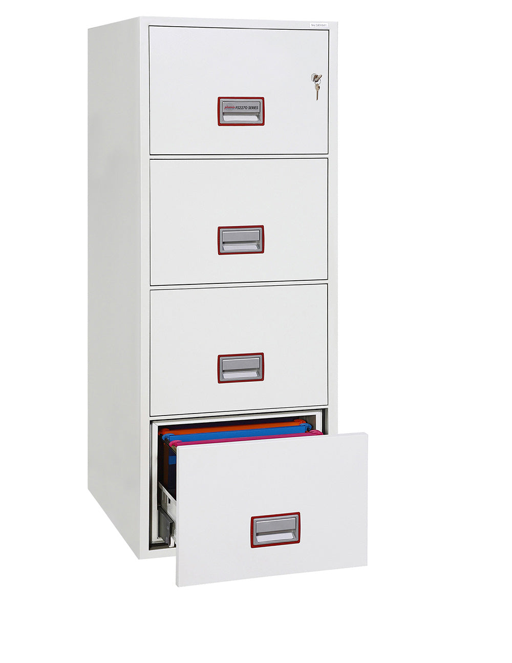 Phoenix World Class Vertical Fire File FS2274K 4 Drawer Filing Cabinet with Key Lock - my-beautiful-safes