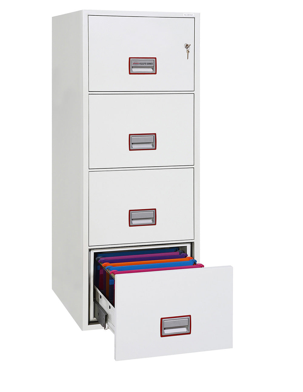 Phoenix World Class Vertical Fire File FS2274K 4 Drawer Filing Cabinet with Key Lock - my-beautiful-safes