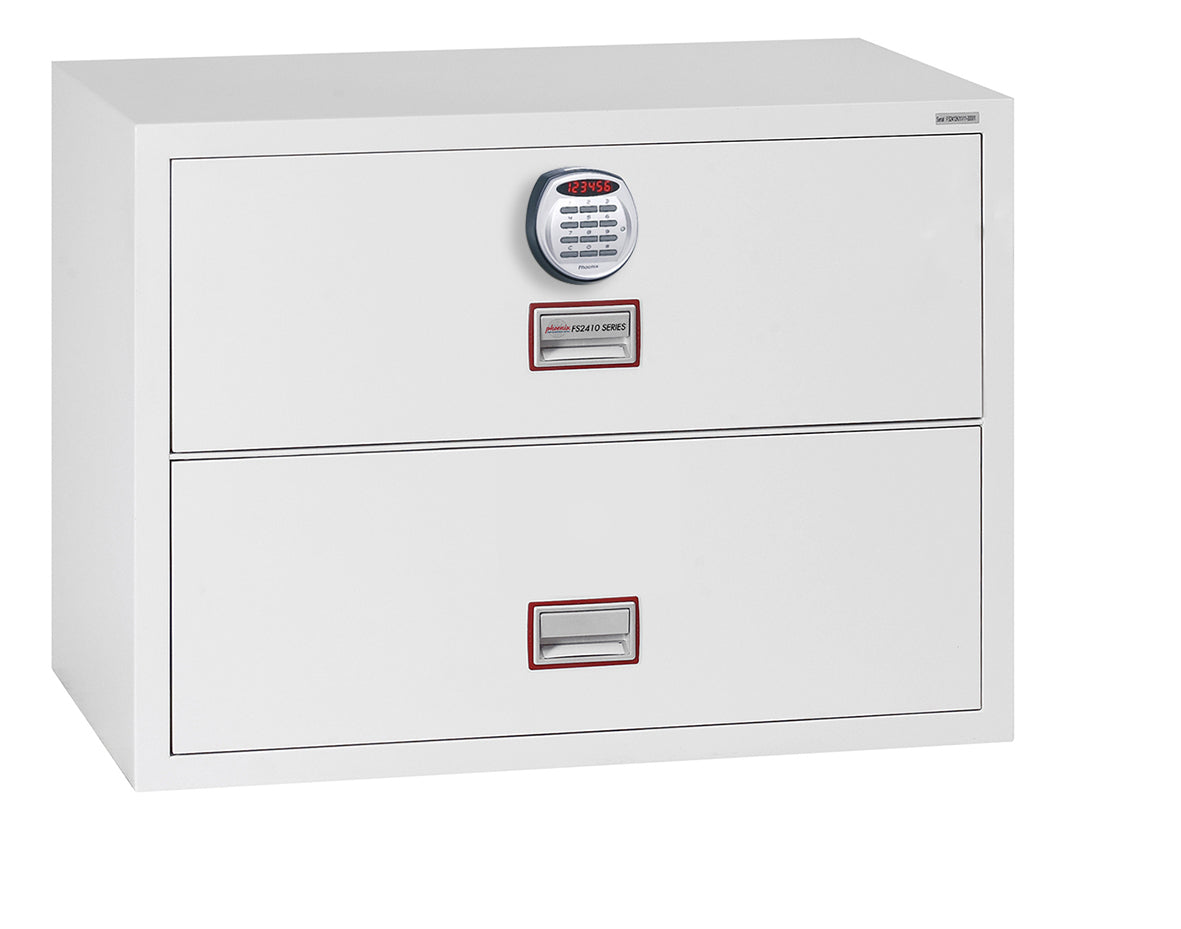 Phoenix World Class Lateral Fire File FS2412E 2 Drawer Filing Cabinet with Electronic Lock - my-beautiful-safes