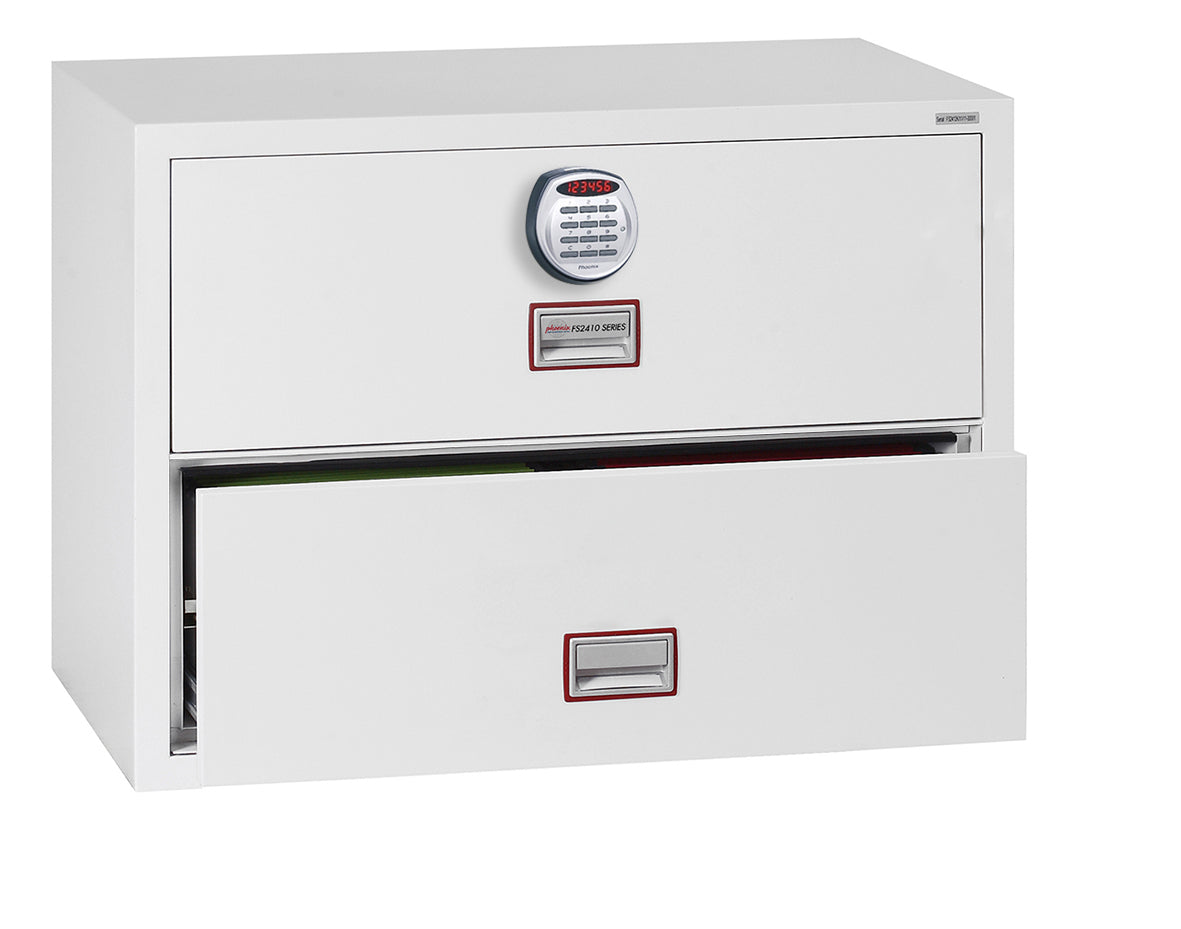 Phoenix World Class Lateral Fire File FS2412E 2 Drawer Filing Cabinet with Electronic Lock - my-beautiful-safes