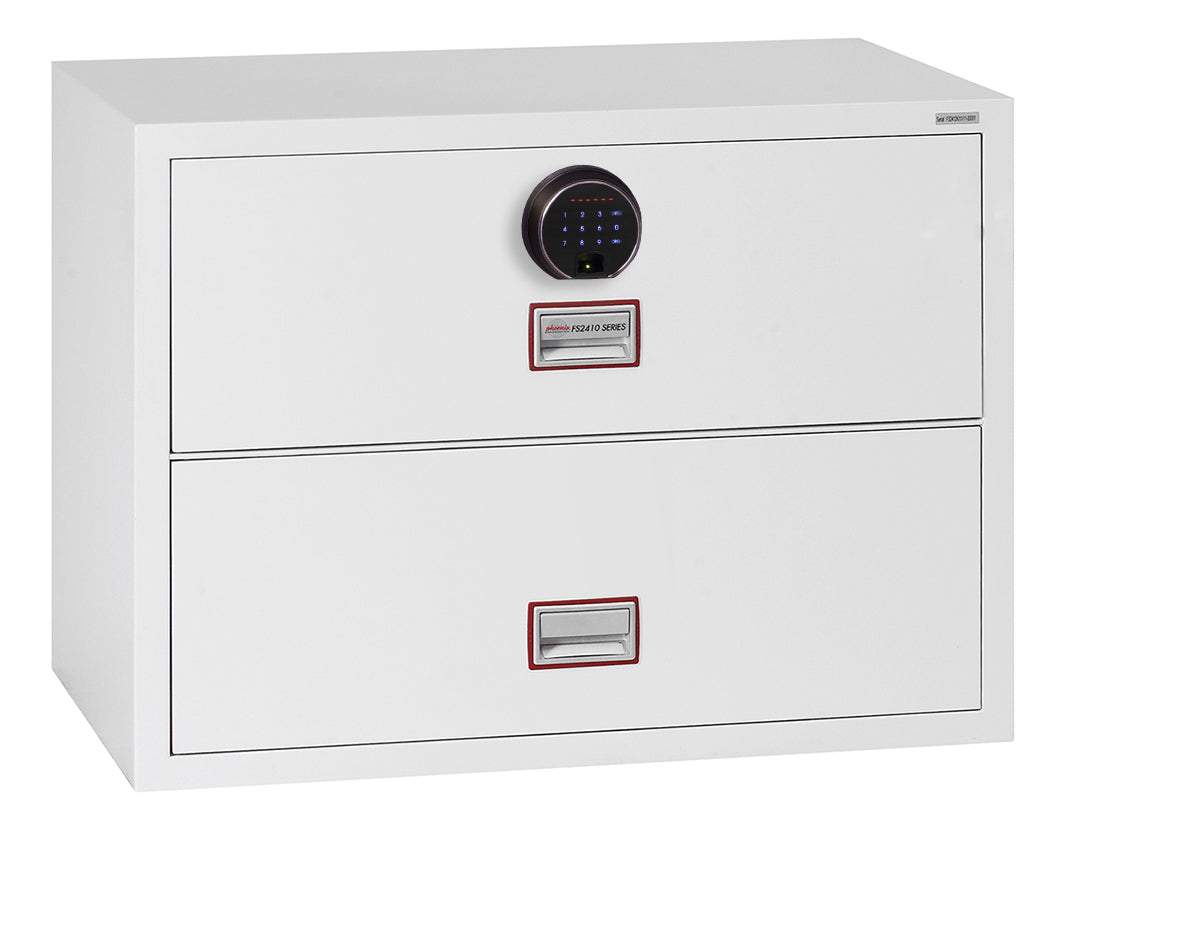 Phoenix World Class Lateral Fire File FS2412F 2 Drawer Filing Cabinet with Fingerprint Lock - my-beautiful-safes