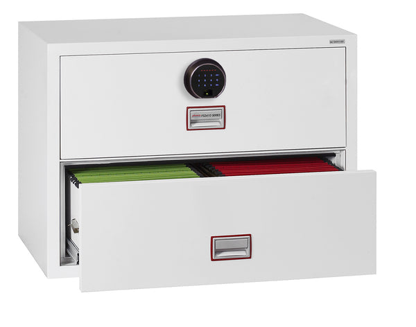 Phoenix World Class Lateral Fire File FS2412F 2 Drawer Filing Cabinet with Fingerprint Lock - my-beautiful-safes