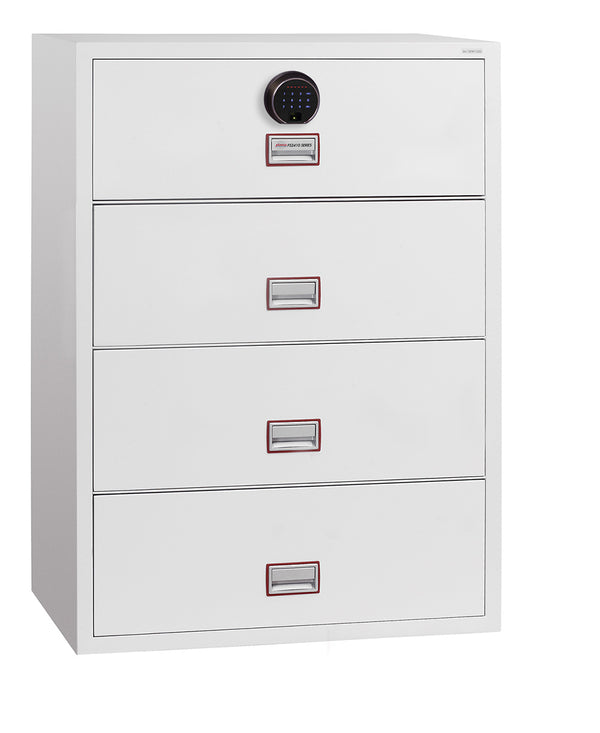 Phoenix World Class Lateral Fire File FS2414F 4 Drawer Filing Cabinet with Fingerprint Lock - my-beautiful-safes