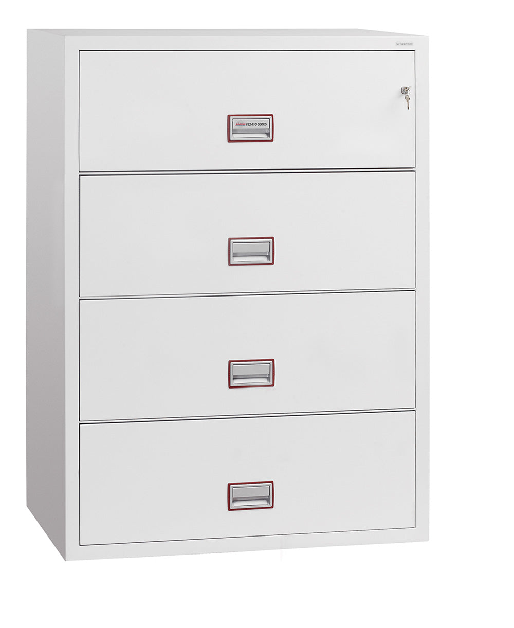 Phoenix World Class Lateral Fire File FS2414K 4 Drawer Filing Cabinet with Key Lock - my-beautiful-safes