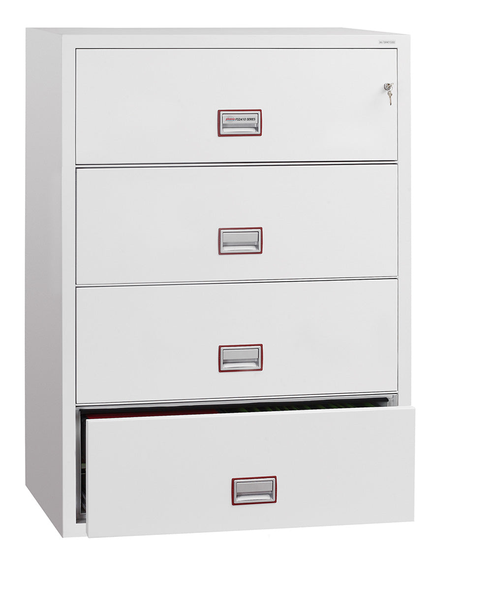 Phoenix World Class Lateral Fire File FS2414K 4 Drawer Filing Cabinet with Key Lock - my-beautiful-safes