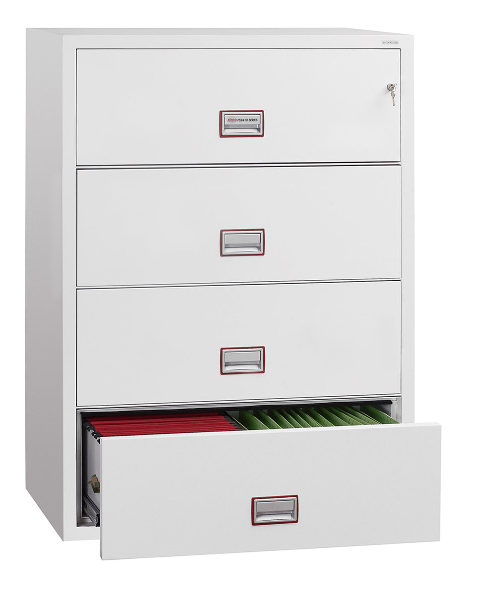 Phoenix World Class Lateral Fire File FS2414K 4 Drawer Filing Cabinet with Key Lock - my-beautiful-safes