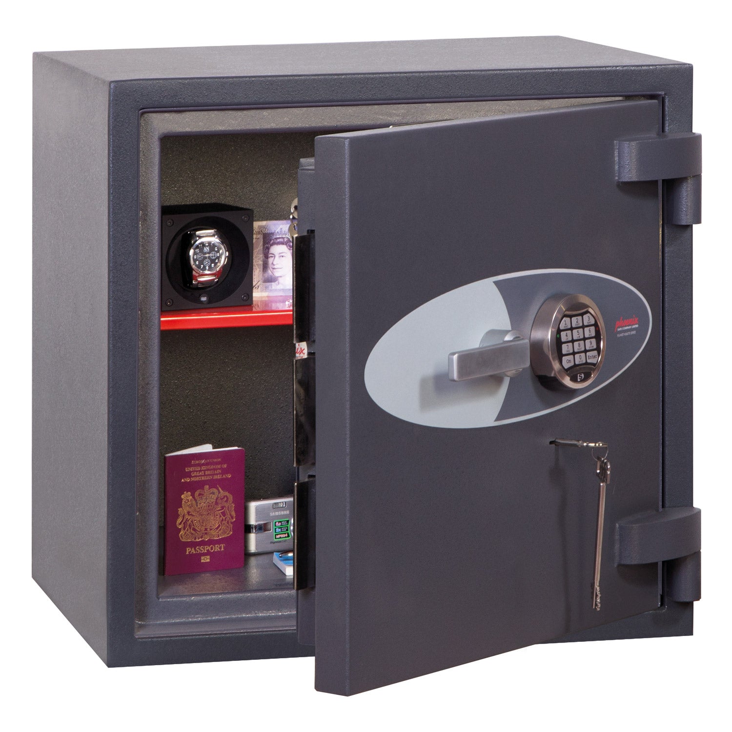 Phoenix Cosmos HS9071E Size 1 High Security Euro Grade 5 Safe with Electronic & Key Lock - my-beautiful-safes