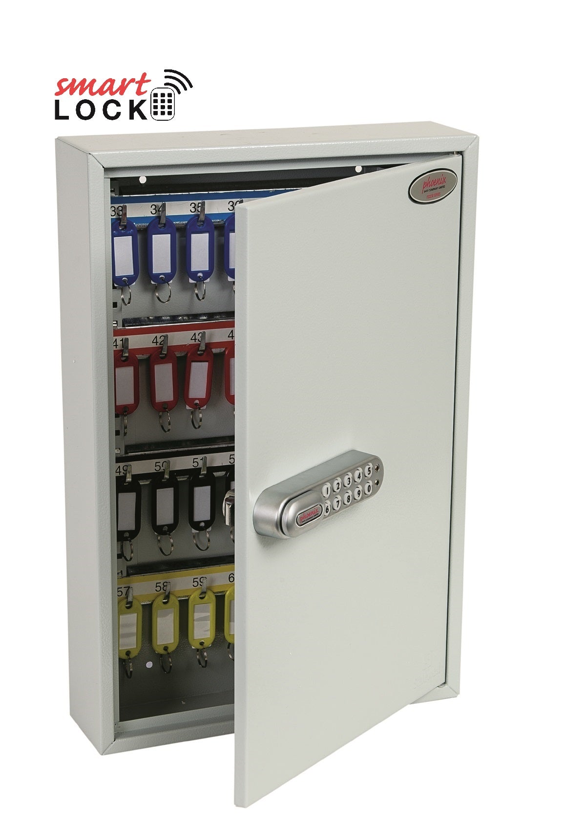 Phoenix Commercial Key Cabinet KC0602N 64 Hook with Net Code Electronic Lock. - my-beautiful-safes