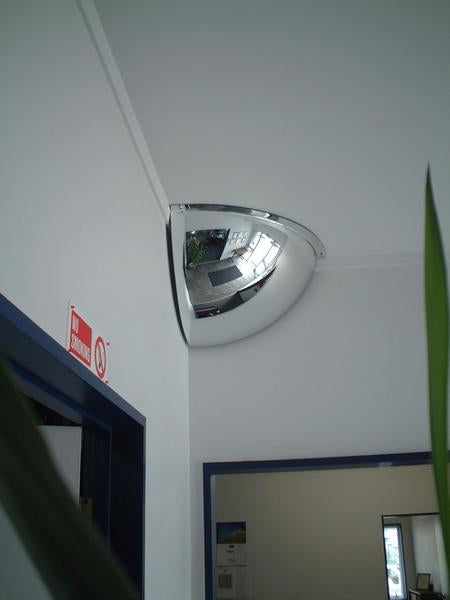 CONVEX QUARTER FACE DOME MIRROR 450 X 450 X 3MM