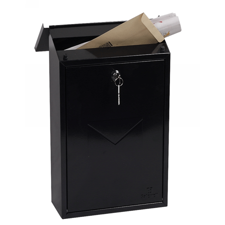 Phoenix Villa Top Loading Letter Box MB0114KB in Black with Key Lock - my-beautiful-safes